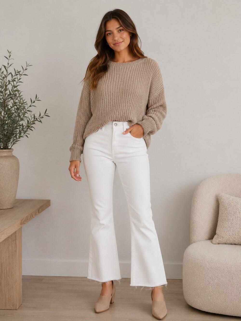 Harper Heritage White High Rise Flair Jeans Size 24